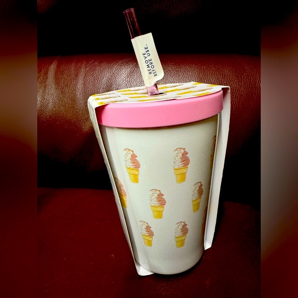 Insulated BPA FREE Tumbler with ice cream cone print! Super cute and brand new!